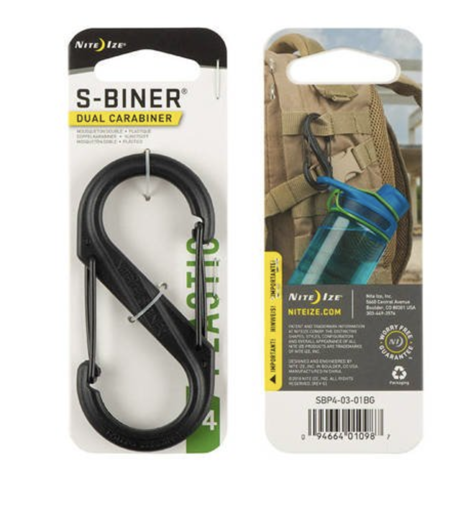 S-Biner Plastic Dual Carabiner #4  (Black)