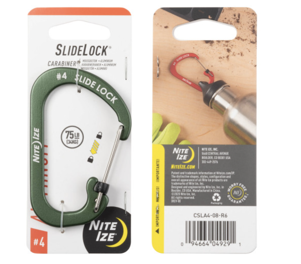 SlideLock Carabiner Aluminum #4  (Olive)
