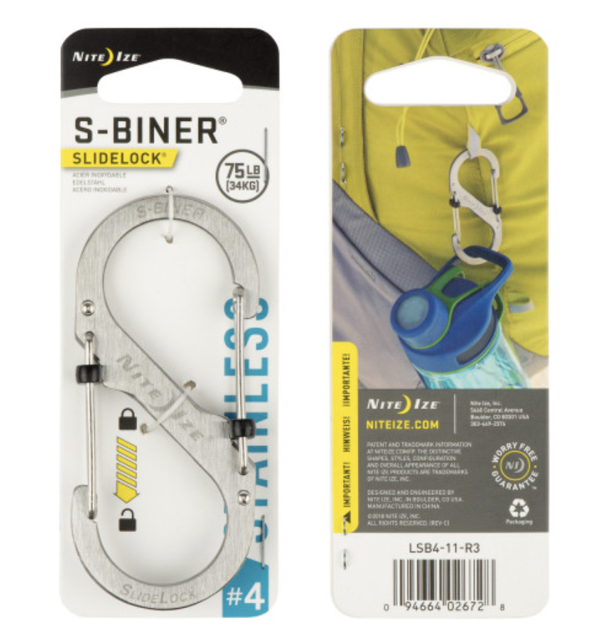 S-Biner SlideLock Stainless Steel #4 - Stainless