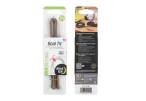Gear Tie Reusable Rubber Twist Tie 12 in. - 2 Pack - (Coyote)