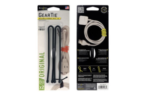 Gear Tie Reusable Rubber Twist Tie™ 12 in. - 2 Pack - (Black)