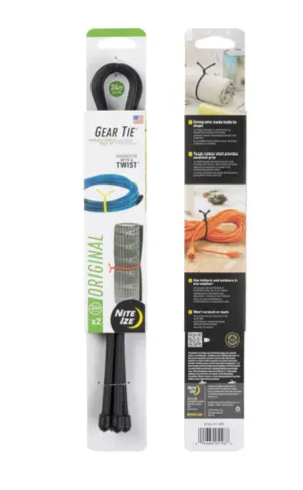 Gear Tie® Reusable Rubber Twist Tie™ 24 in. - 2 Pack  (Black)