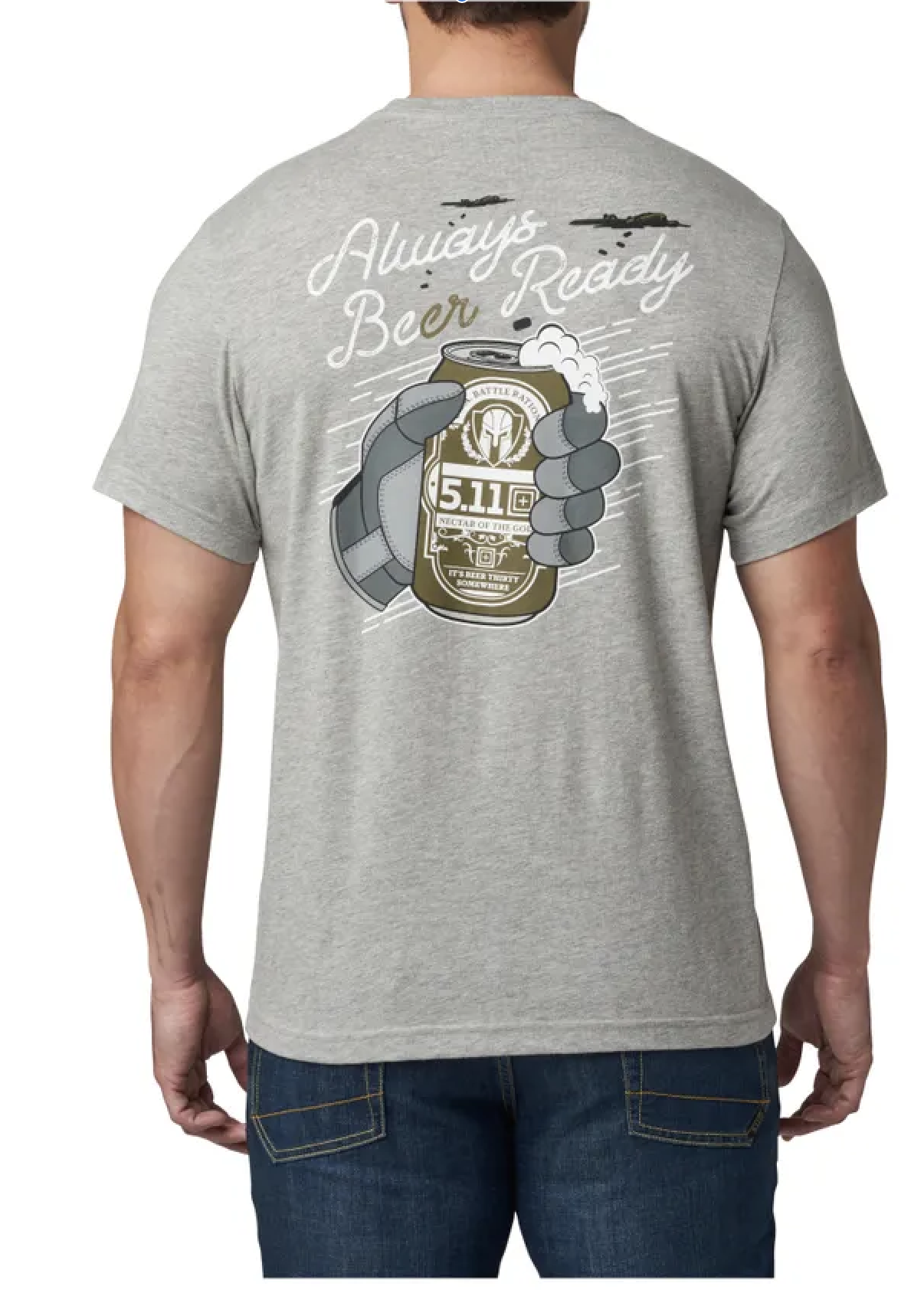 T-SHIRT ALWAYS BEER READY (Heather Grey)