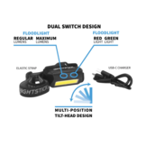 USB-4510B Multi-Flood USB Headlamp (Black)