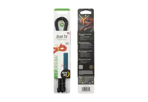Gear Tie Reusable Rubber Twist Tie 18 in. - 2 Pack - (Black)