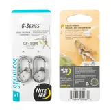 G-Series® Dual Chamber Carabiner #1 - 2 Pack - Stainless Steel