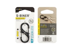 S-Biner® Stainless Steel Dual Carabiner #2  - Black/Stainless