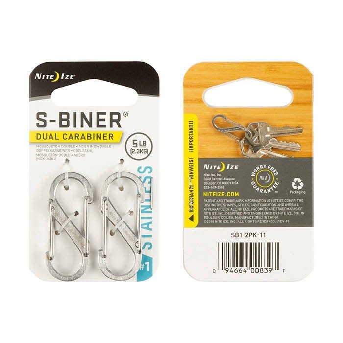 S-Biner Stainless Steel Dual Carabiner #1 - 2 Pack - Stainless