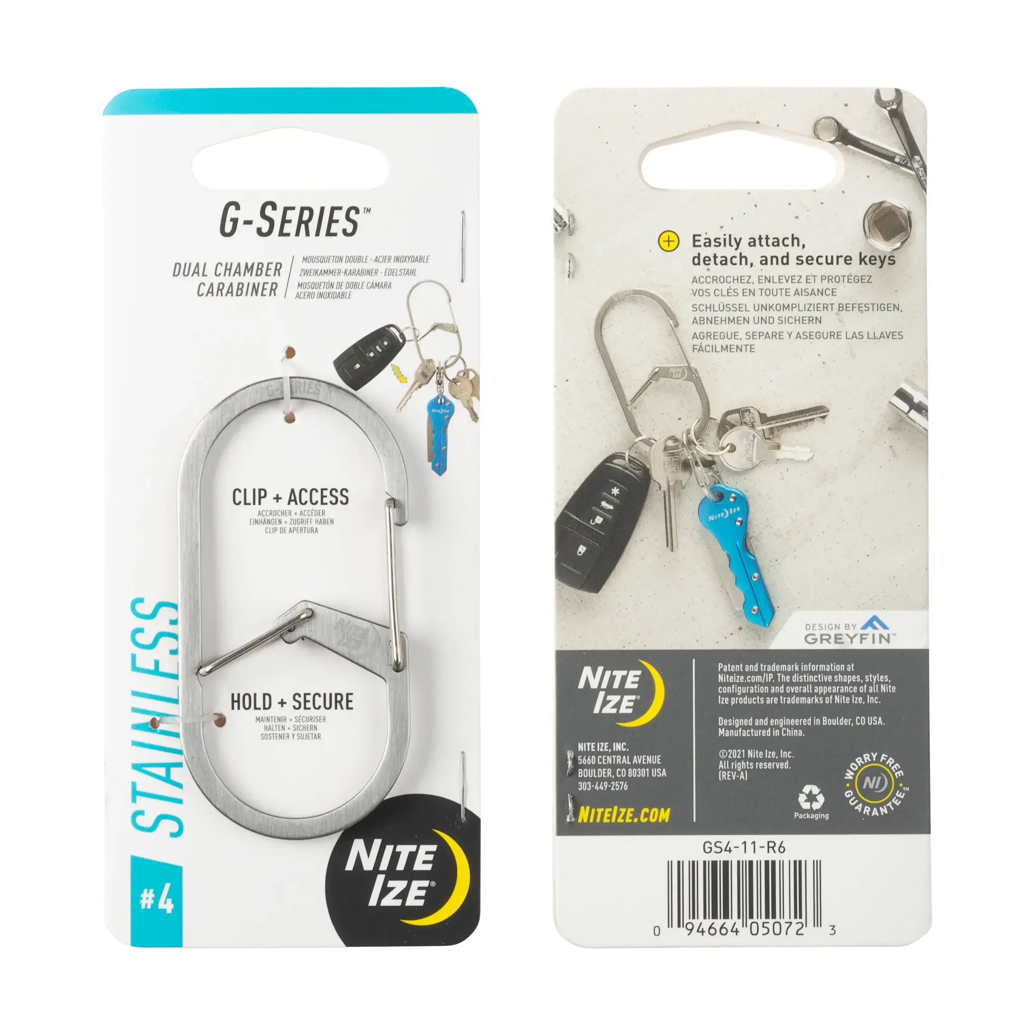 G-Series Dual Chamber Carabiner #4 - Stainless Steel