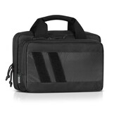 Low Profile Soft Double Handgun/Revolver Bag w/Built In Magazine Holder (Obsidian Black)