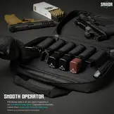 Low Profile Soft Double Handgun/Revolver Bag w/Built In Magazine Holder (Obsidian Black)