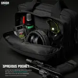 Low Profile Soft Double Handgun/Revolver Bag w/Built In Magazine Holder (Obsidian Black)
