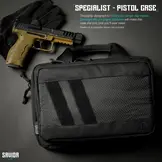 Low Profile Soft Double Handgun/Revolver Bag w/Built In Magazine Holder (Obsidian Black)