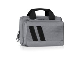 Low Profile Soft Double Handgun/Revolver Bag w/Built In Magazine Holder (SW Gray)