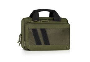 Low Profile Soft Double Handgun/Revolver Bag w/Built In Magazine Holder (OD Green)