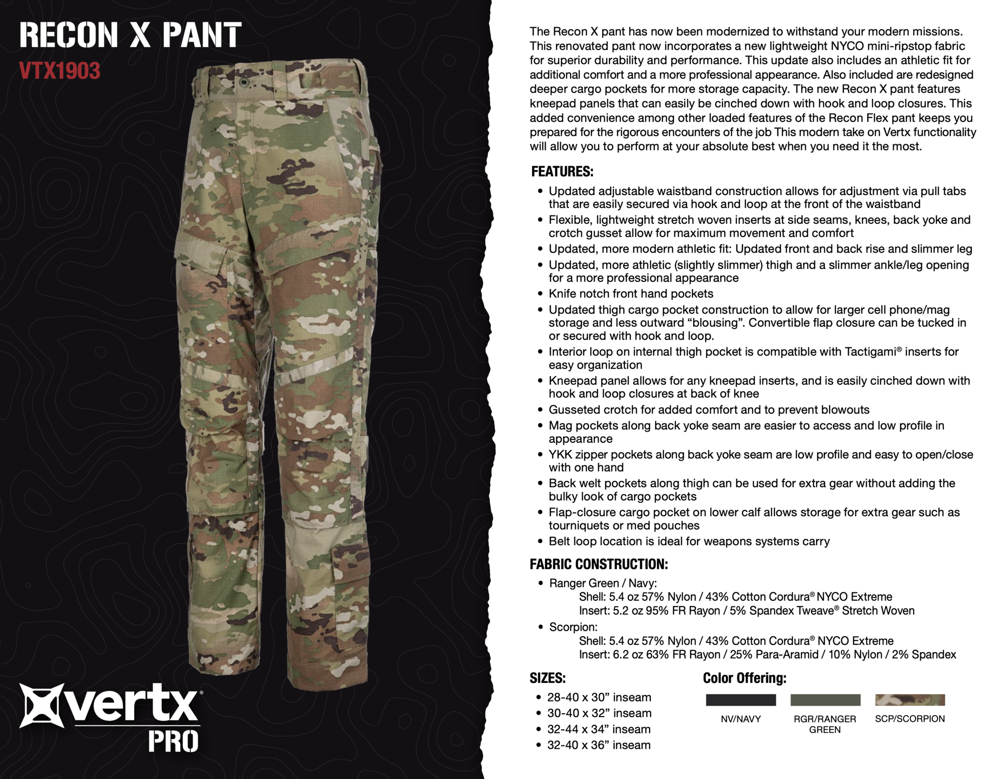 Recon X Pant (Navy Blue)