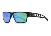 Delta M4 Polarized Sunglasses Black Anodized w/ Silver Logo (Green Mirror Polarized)