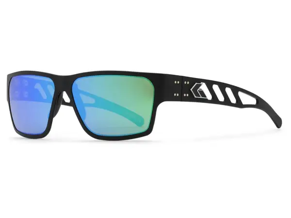 Delta M4 Polarized Sunglasses Black Anodized w/ Silver Logo (Green Mirror Polarized)