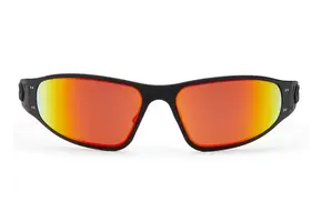 Wraptor Polarized Sunglasses Black Anodized w/ Black Logo (Sunburst Mirror Polarized)