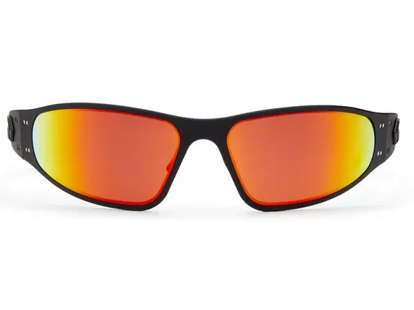 Wraptor Polarized Sunglasses Black Anodized w/ Black Logo (Sunburst Mirror Polarized)