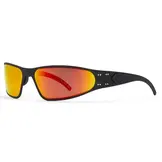Wraptor Polarized Sunglasses Black Anodized w/ Black Logo (Sunburst Mirror Polarized)