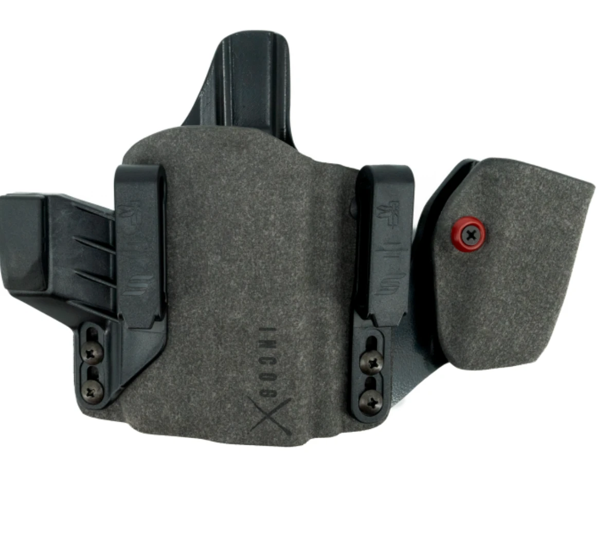 Incog X®Holster G17/19 w/Compact Weapon Light w/Mag Caddy (Grey)
