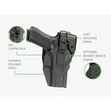 Rapid Force Level 3 Duty Holster - Mid Ride Belt Slide - Glock 19/45/17 MOS - No Light (Black)