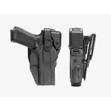 Rapid Force Level 3 Duty Holster - Mid Ride Belt Slide - Glock 19/45/17 MOS - No Light (Black)