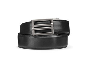 Black Leather Gun Belt X1 Buckle (Nickel Free)