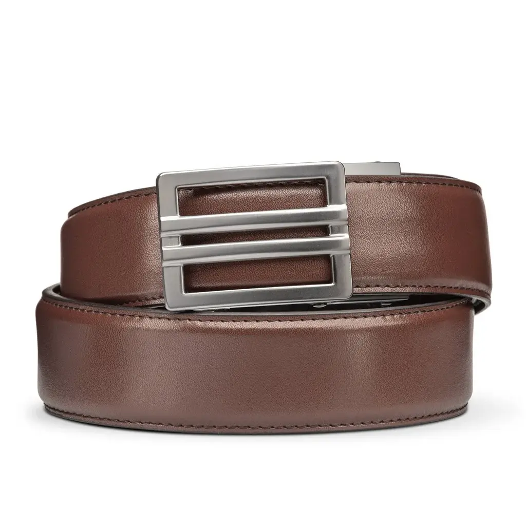 Brown Leather Gun Belt X1 Buckle (Nickel Free)