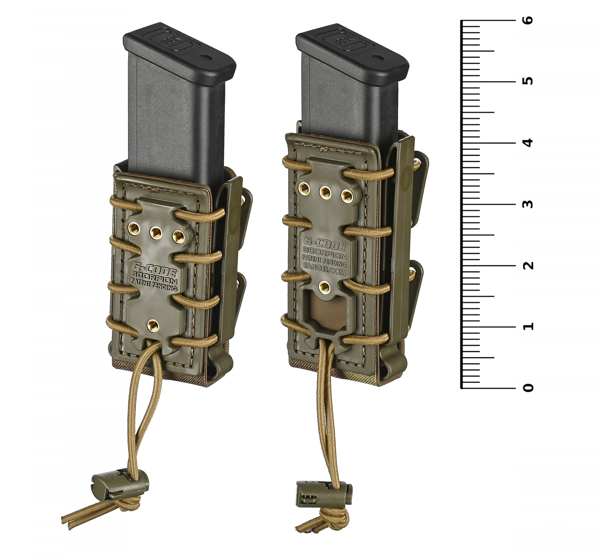 Soft Shell Scorpion Pistol Short Magazine Carrier w/R1,R2 and R3 Clip (Black)