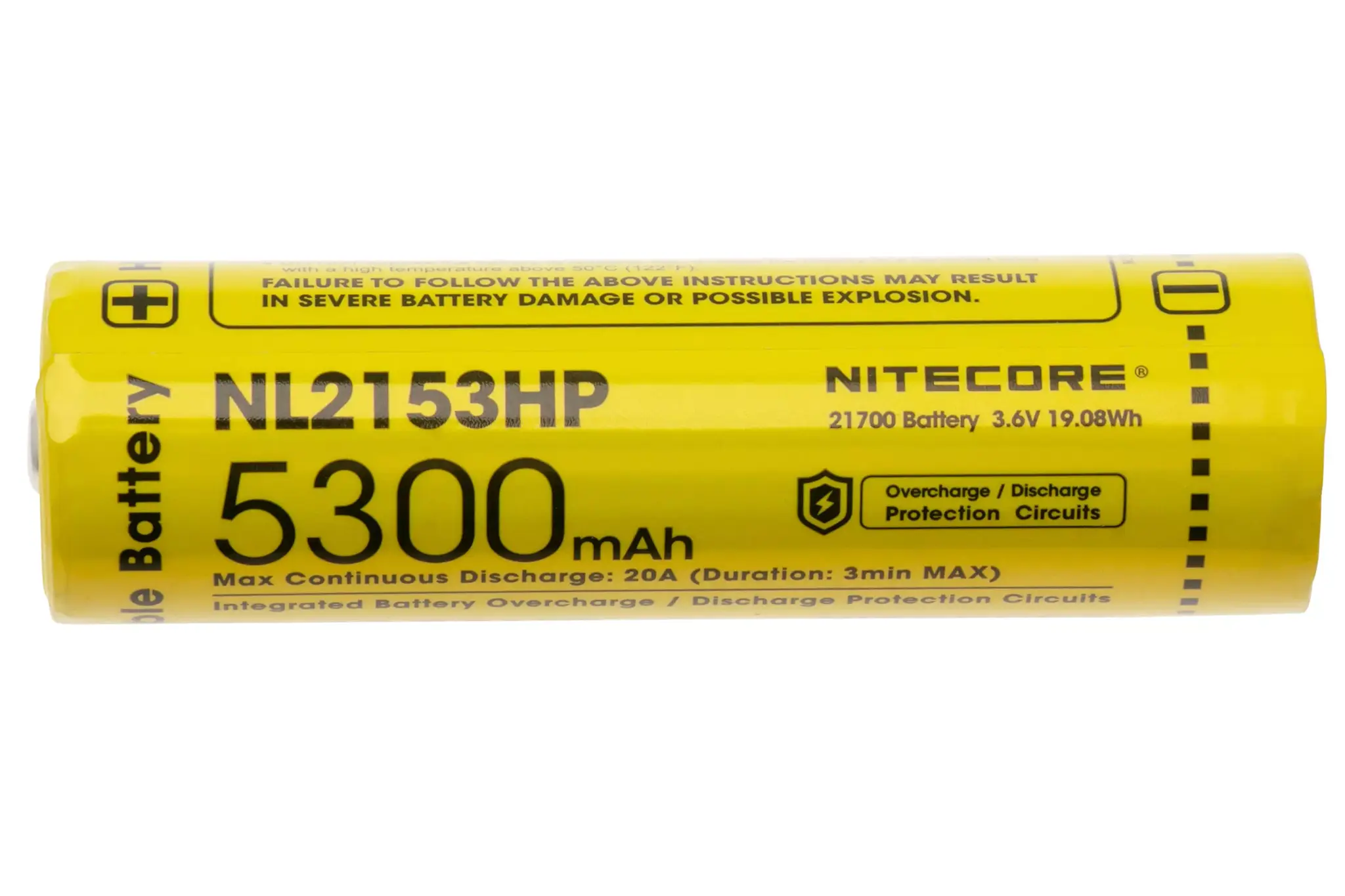 NL2153HP rechargeable 21700 Li-ion battery, 5300 mAh