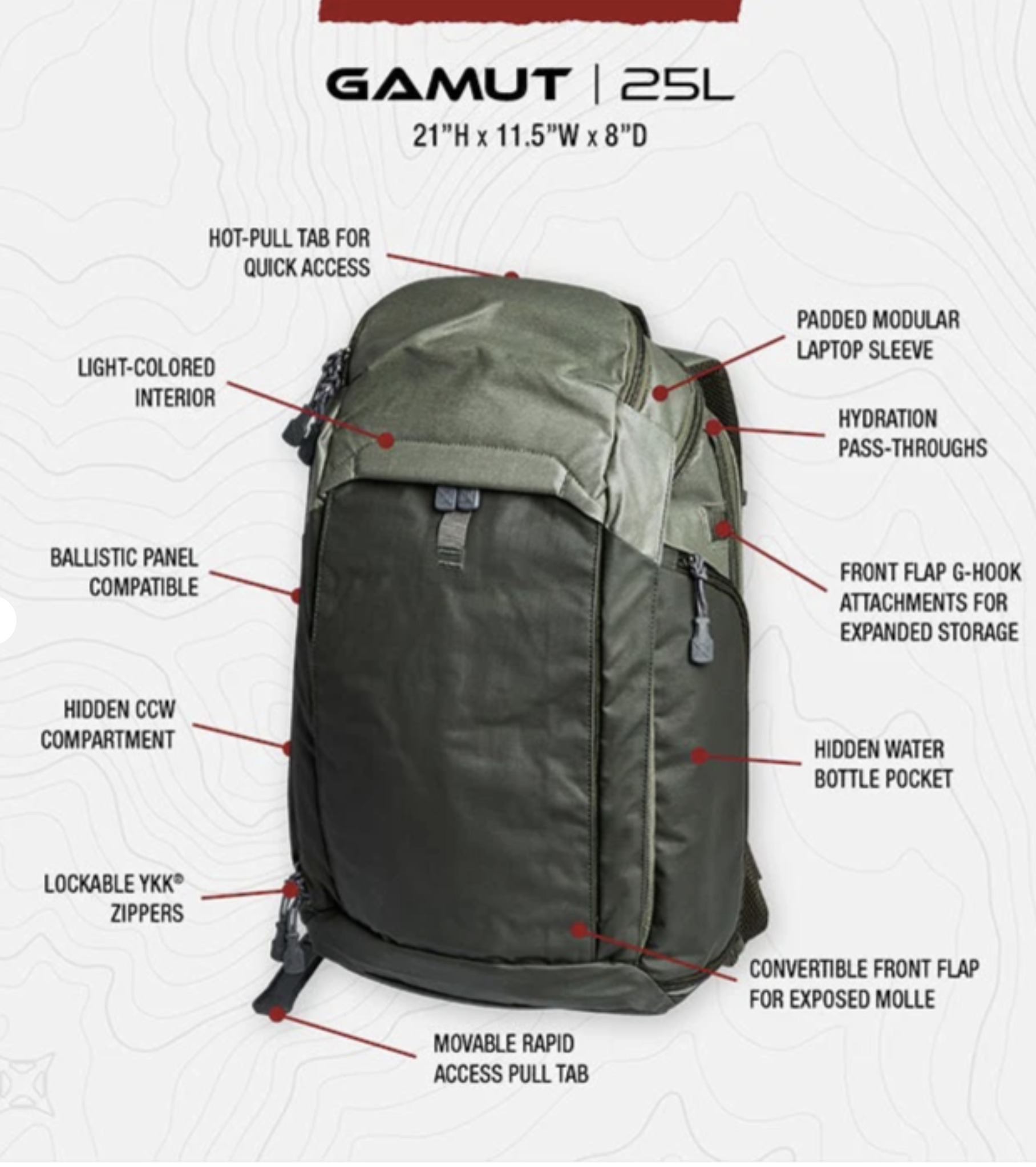 Gamut CCW Backpack (Black)