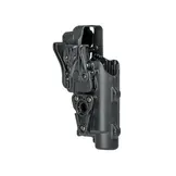 Rapid Force Level 3 Duty Holster for Glock 19/17/45 - Mid Ride Belt Slide - Matte Black - Large Light