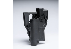 Rapid Force Level 3 Duty Holster for Glock 19/17/45 - Mid Ride Belt Slide - Matte Black - Large Light