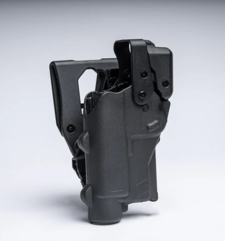 Rapid Force Level 3 Duty Holster for Glock 19/17/45 - Mid Ride Belt Slide - Matte Black - Large Light