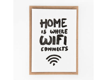 Studio Flash Wenskaart 'Home is where wifi connects'