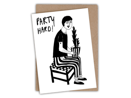 Helen B wenskaart Party hard plant