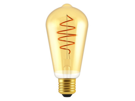 Energetic ST64 Deco Spiraal 5W 250lm Dim 2000K E27 Goud