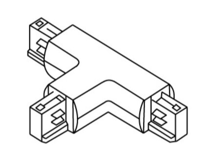 Fantasia TRACK 3-fase T-connector links wit Fantasia TRACK 3-fase T-connector links wit