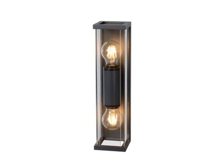 Lucide CLAIRE MINI - Wandlamp Buiten - 2xE27 - IP54 - Antraciet