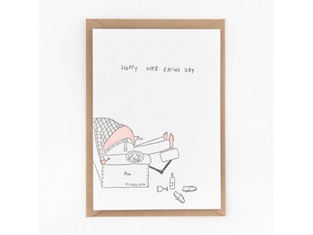 Studio Flash Wenskaart 'happy overeating day' Studio Flash Wenskaart 'happy overeating day'