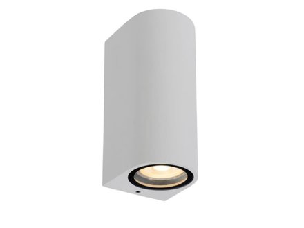 Lucide ZARO Wandspot Buiten Rond  2xGU10 Wit Lucide ZARO Wandspot Buiten Rond  2xGU10 Wit