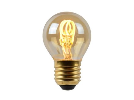 Lucide Lamp LED globe 4.5cm E27/3W 2200K Dimbaar Amber