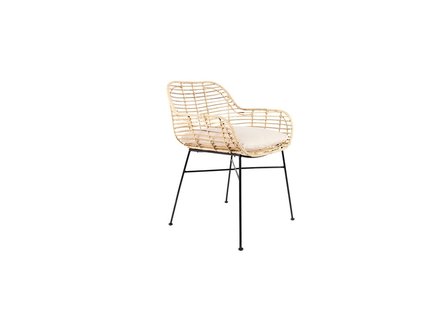 White Label Living Rotan armchair incl zitkussen