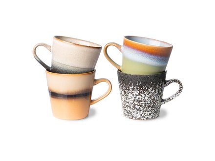 HK living 70s ceramics: americano mugs, galileo (set of 4) HK living 70s ceramics: americano mugs, galileo (set of 4)