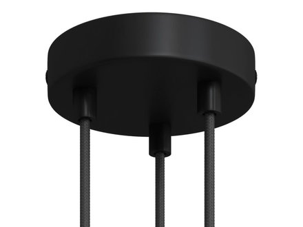 Plafondkap zwart 3 uitgangen