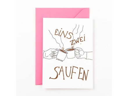 Studio Flash Wenskaart 'eins zwei saufen'