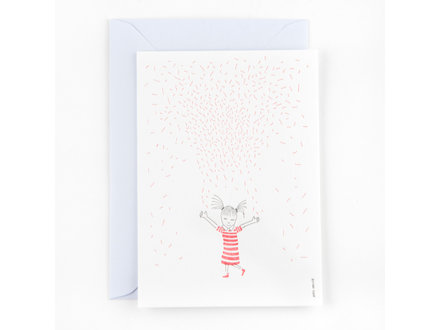 Studio Flash Wenskaart 'Confettigirl' Studio Flash Wenskaart 'Confettigirl'