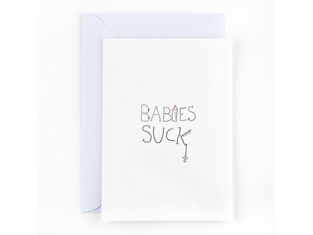 Studio Flash Wenskaart 'Babies suck'